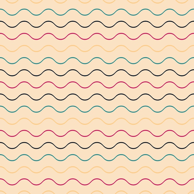 vector colorful seamless wavy pattern retro minimalistic design abstract striped background