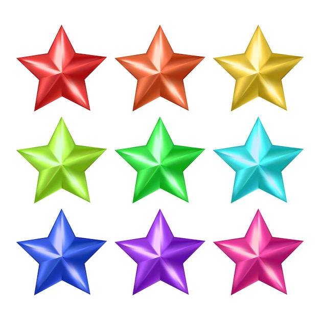 vector colorful star illustration on white background