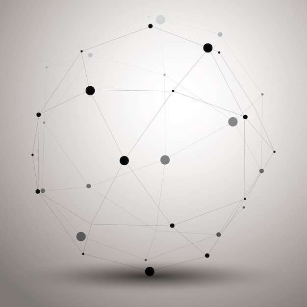 vector complicated 3d figure, modern digital technology style form. abstract unusual background.