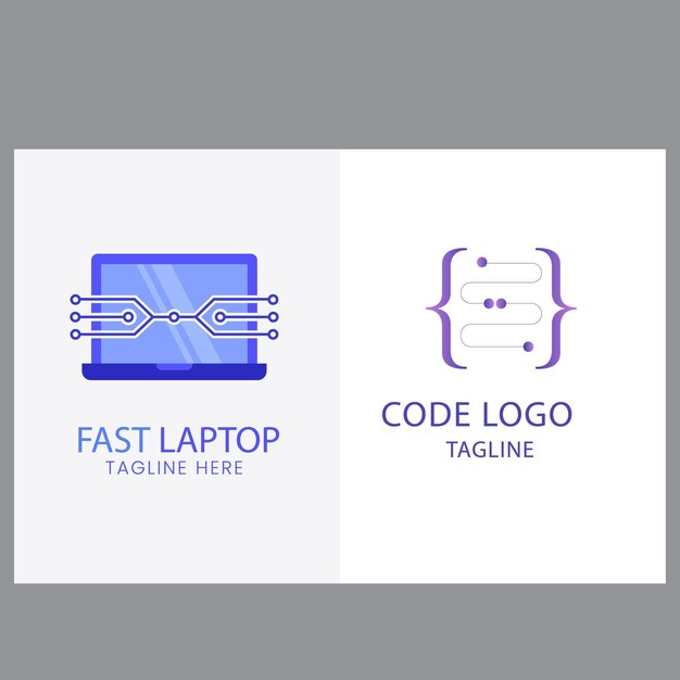Vector computer and laptop repair logo template icon illustration
