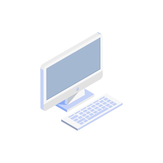 Vector computer on white background