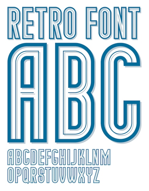 Vector condensed capital alphabet letters collection, for use as retro poster design elements.
