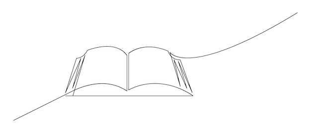 vector continuous one simple single abstract line drawing of book educational concept minimalist des