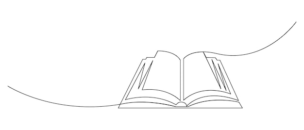 vector continuous one simple single abstract line drawing of book educational concept minimalist des