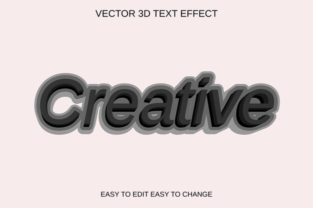 Vector creative 3D editable text effect style