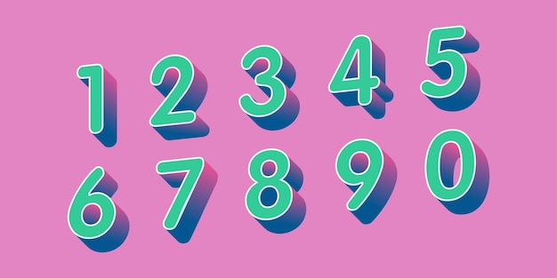 vector creative color 3d geometry shapes' numerals font alphabet vector illustrations