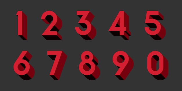 Vector creative color 3D geometry shapes' numerals font alphabet vector illustrations
