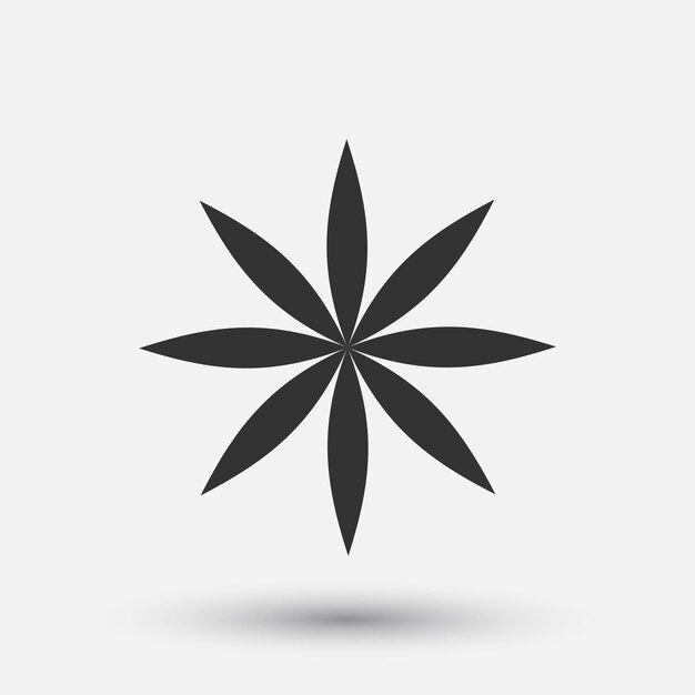 Vector creative icon floral decorative element geometric design Round flower sign