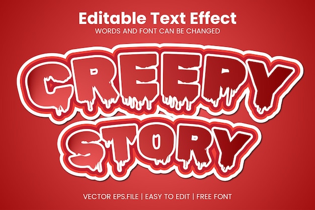 vector creepy story editable text effect template