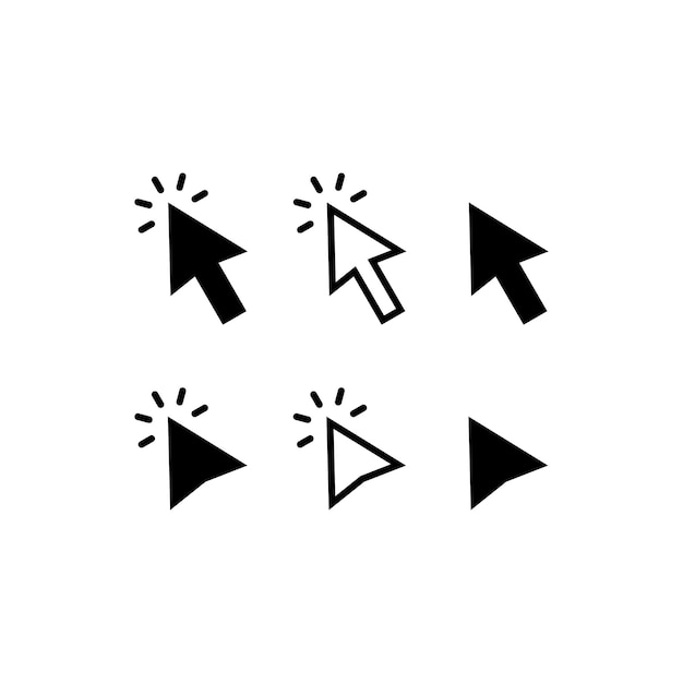 Vector Cursor pointer icon set illustration