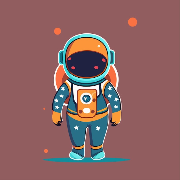 Vector cute astronaut flying with rocket cartoon vector icon illustration