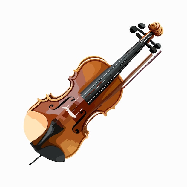 Vector cute violin cartoon style
