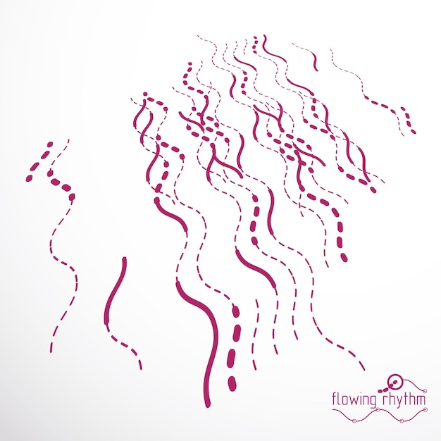 Vector cybernetic background, chaotic abstract lines illustration.