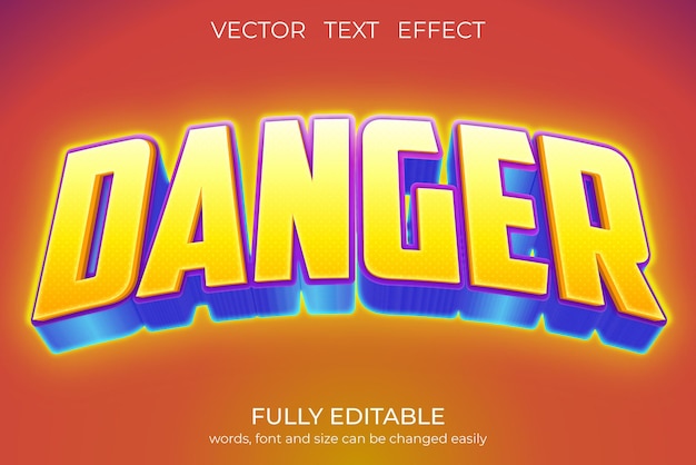 Vector danger text style effect
