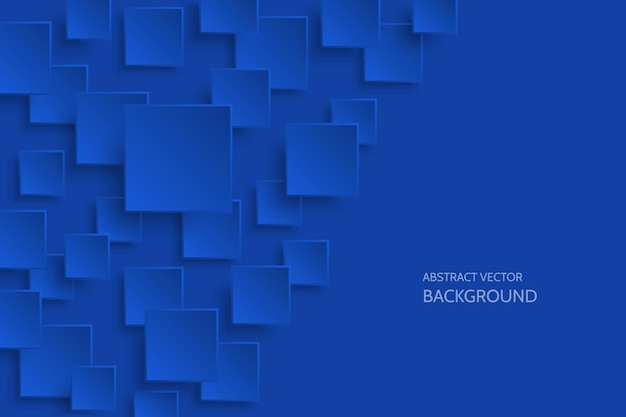 vector dark blue modern abstract background with sample text flying mat paper square pattern