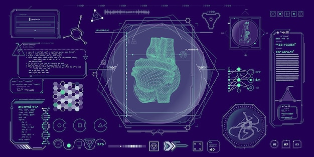 vector data elements for scifi interface infographics