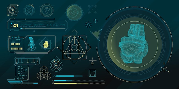vector data elements for scifi interface infographics