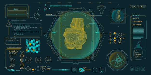 vector data elements for scifi interface infographics