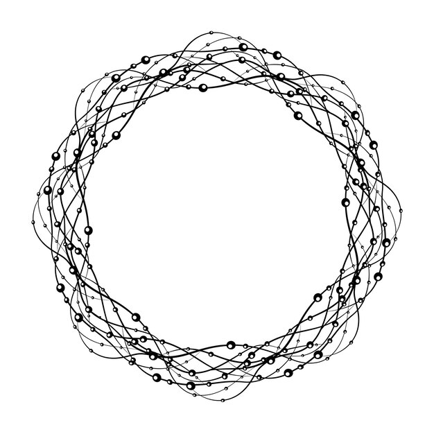 Vector decorative element with wavy lines and bubbles