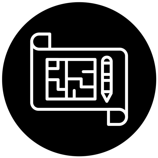 Vector Design Architectural Plan Icon Style