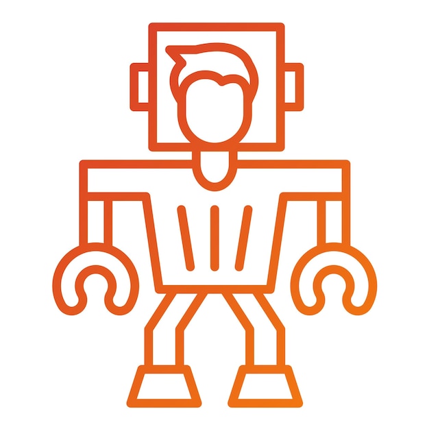 Vector Design Augmenting Robot Icon Style