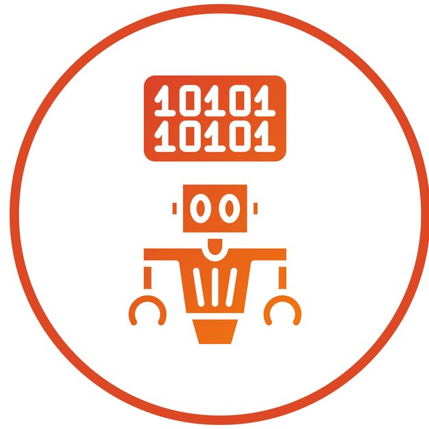 vector design binary code icon style