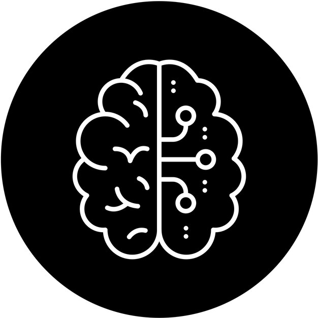 Vector Design Brain Circuit Icon Style