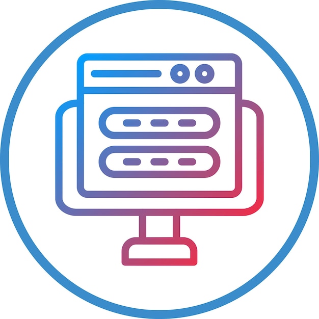 Vector Design Browser Login Icon Style
