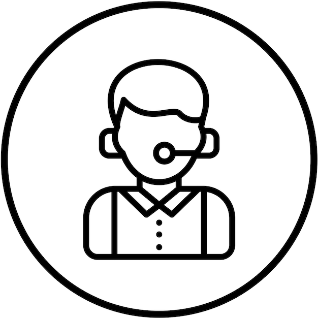 Vector Design Call Center Agent Icon Style