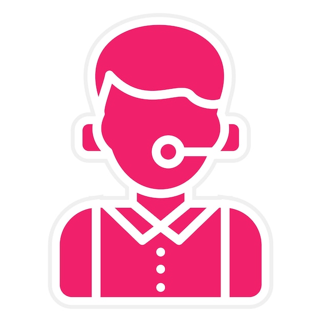 Vector Design Call Center Agent Icon Style