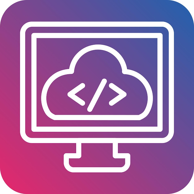 Vector Design Cloud Coding Icon Style