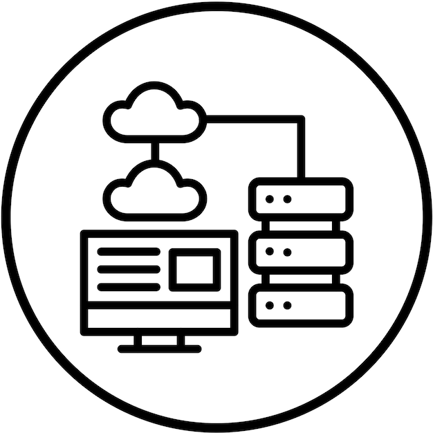 Vector Design Cloud Database Icon Style