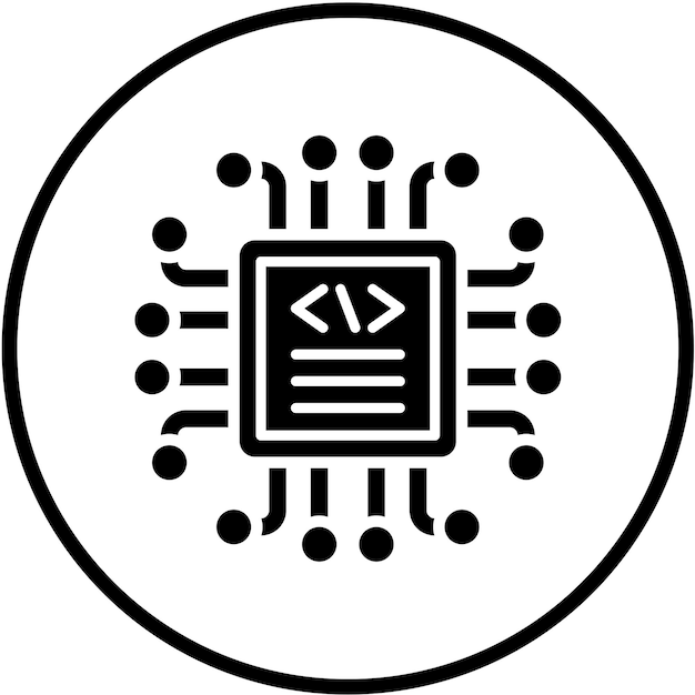 vector design code processor icon style