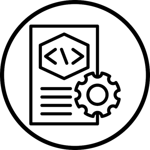Vector Design Code Setting Icon Style