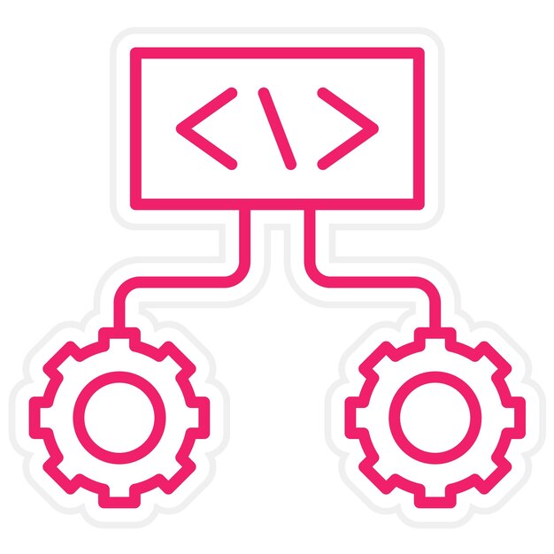 Vector Design Code Setting Icon Style