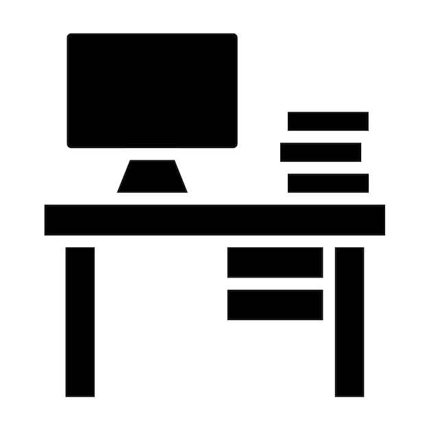 vector design computer desk icon style