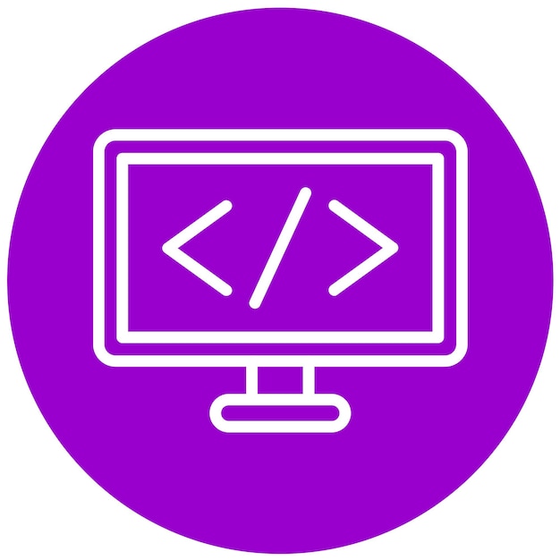 Vector Design Computer Science Code Icon Style