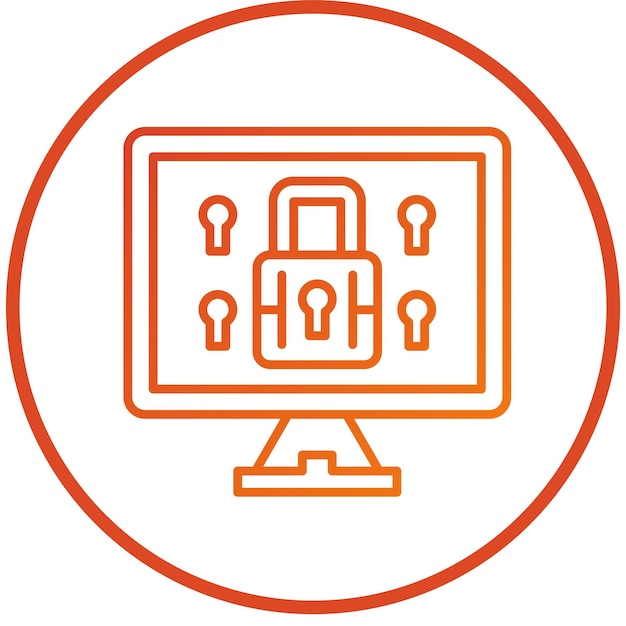 vector design computer security icon style