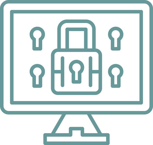 vector design computer security icon style