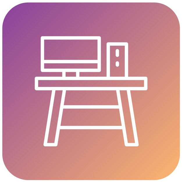 Vector Design Computer Table Icon Style