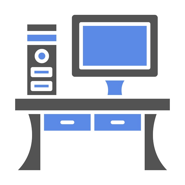Vector Design Computer Table Icon Style