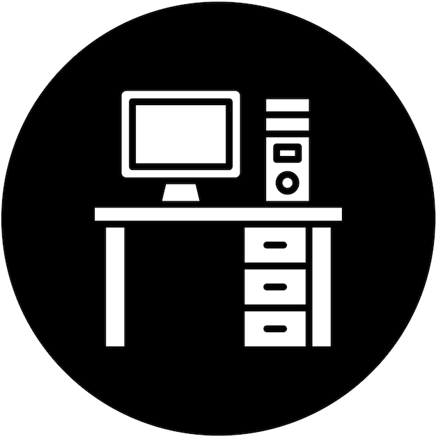 Vector Design Computer Table Icon Style