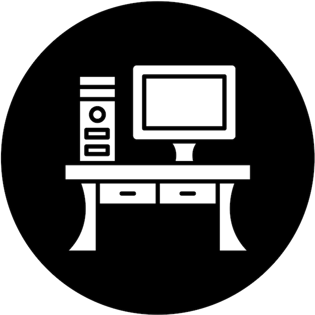 vector design computer table icon style