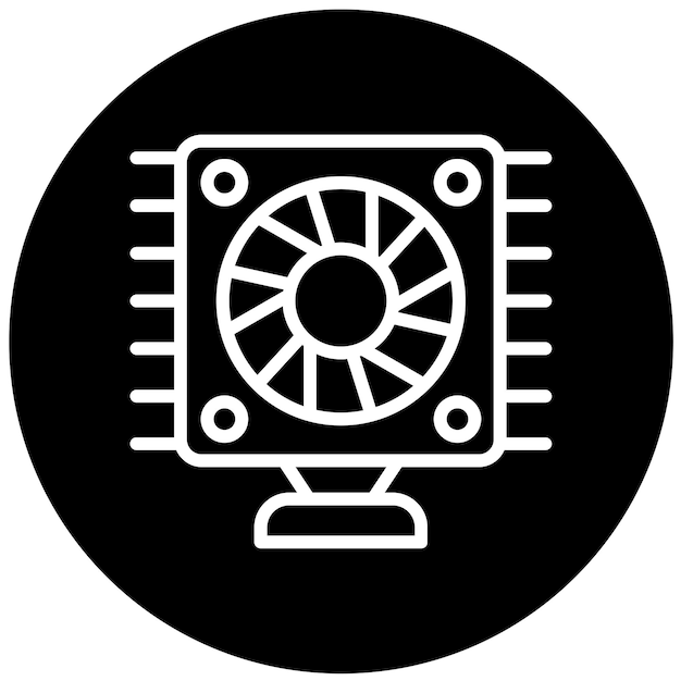 Vector Design CPU Cooler Icon Style