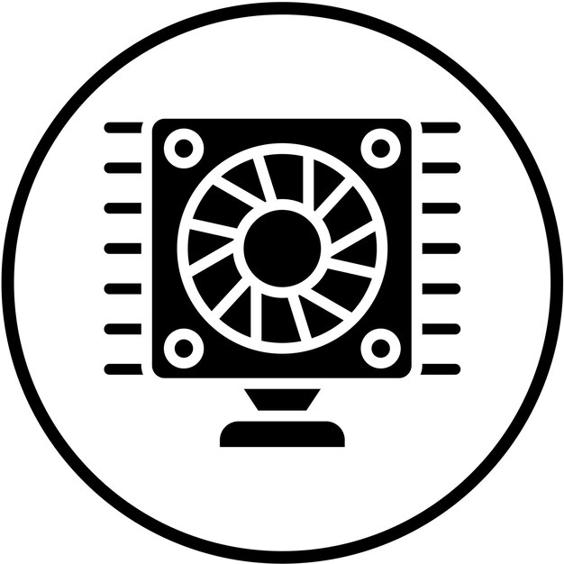 Vector Design CPU Cooler Icon Style
