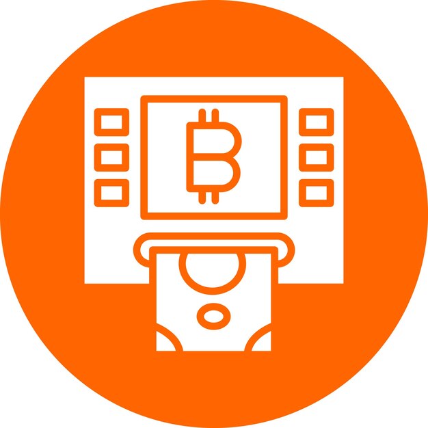 Vector Design Cryptocurrency ATM Icon Style