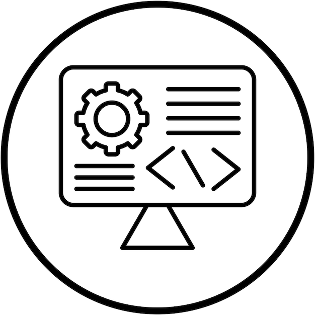 vector design custom coding icon style