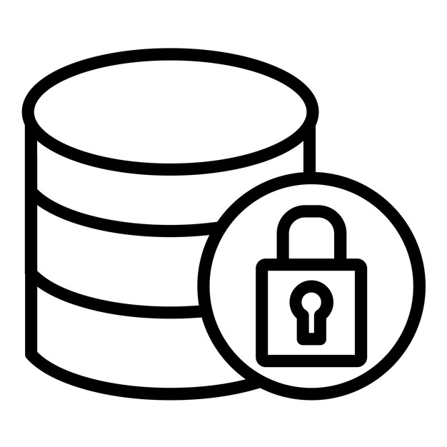 vector design data lockdown icon style