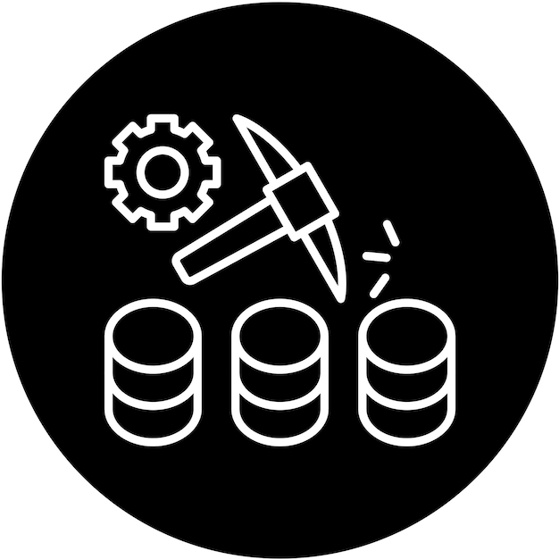 vector design data mining icon style