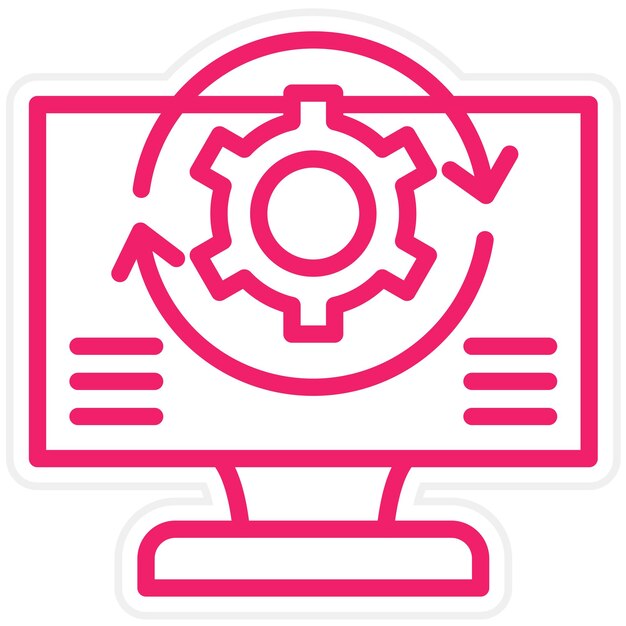 Vector Design Data Processor Icon Style